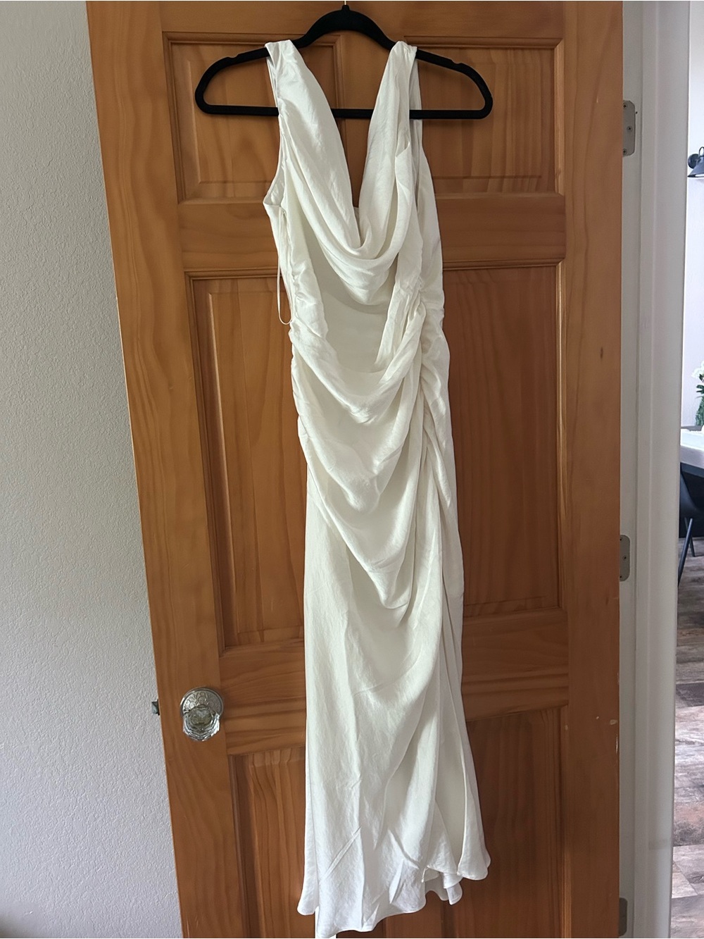 White Draped Cowl Dress Bridal